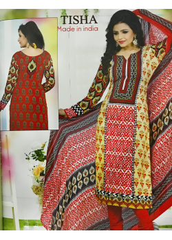 Tisha Cotton Printed Churidar Suits, T48009